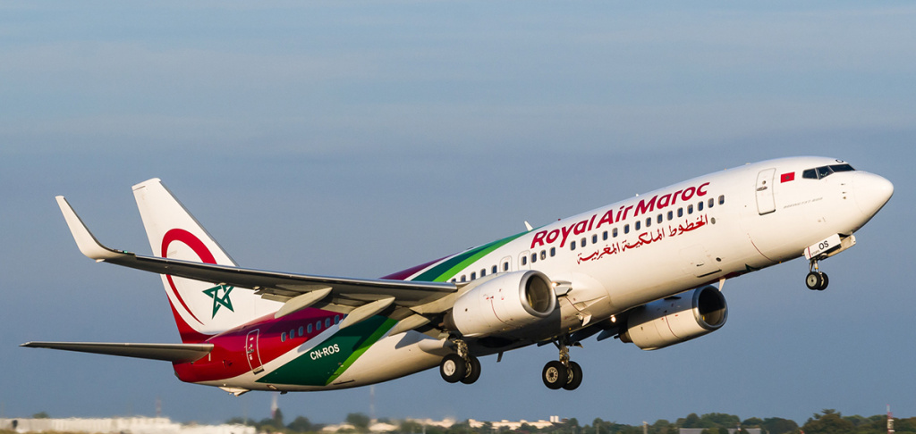 Зліт літака компанії Royal Air Maroc