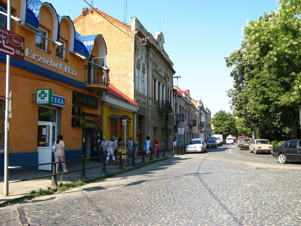 Одна з центральних вулиць Берегового